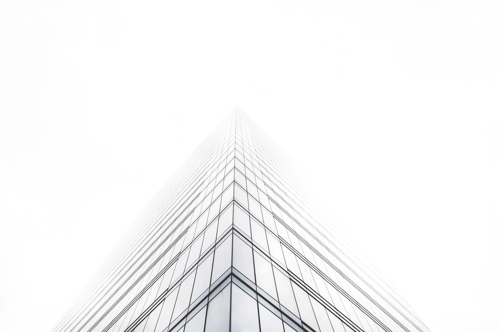 Glass curtain wall on a modern office building